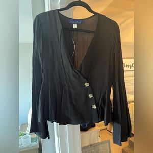 Black Blue Rain Top Size M NWT